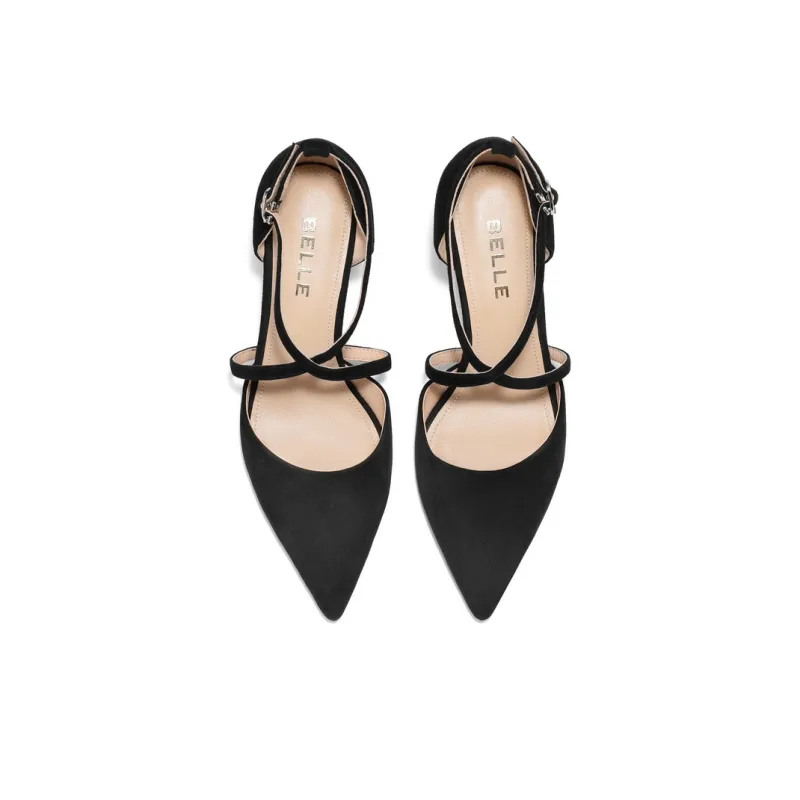 BELLE One Strap Sandals 7.5CM Women's Gold, Black-2