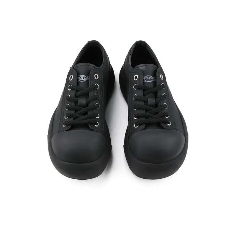 HANQIAORIJI Black Blood Series Skateboard Shoes Unisex Low Top Black-3