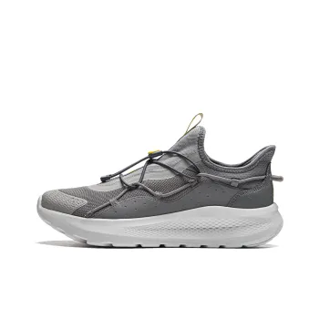 LiNing Cloud Ease Slip On Non slip Wear resistant Shock Absorption Low Top Casual Shoes Men's Shadow Gray