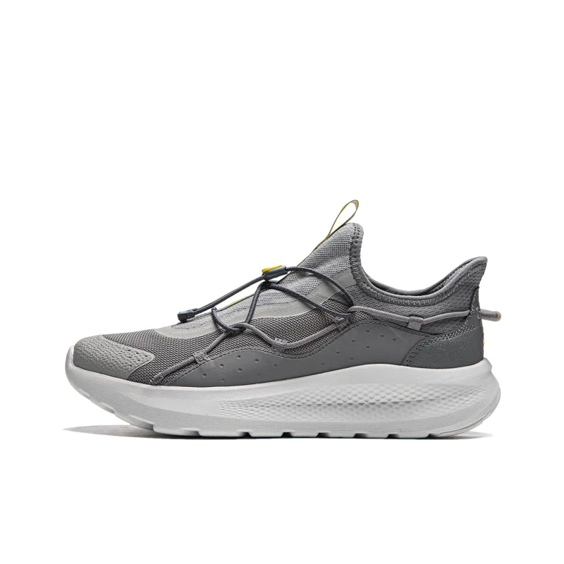 LiNing Cloud Ease Slip On Non slip Wear resistant Shock Absorption Low Top Casual Shoes Men's Shadow Gray-0