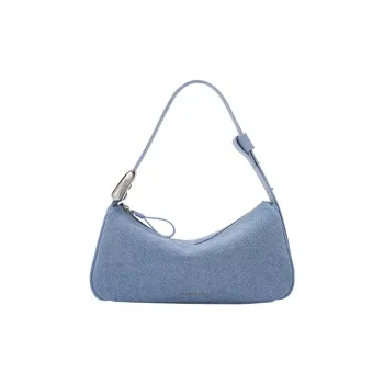 AMAZING SONG Mousse Bag Series Cow Leather Shoulder Bag Small Size Women's Black/Glass Green/Cream White