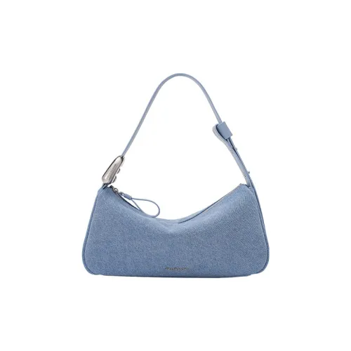 AMAZING SONG Mousse Bag Series Cow Leather Shoulder Bag Small Size Women's Black/Glass Green/Cream White