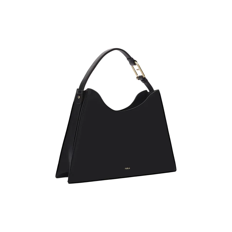 Furla Calfskin One Shoulder Handbags Large Size Women's Black-1
