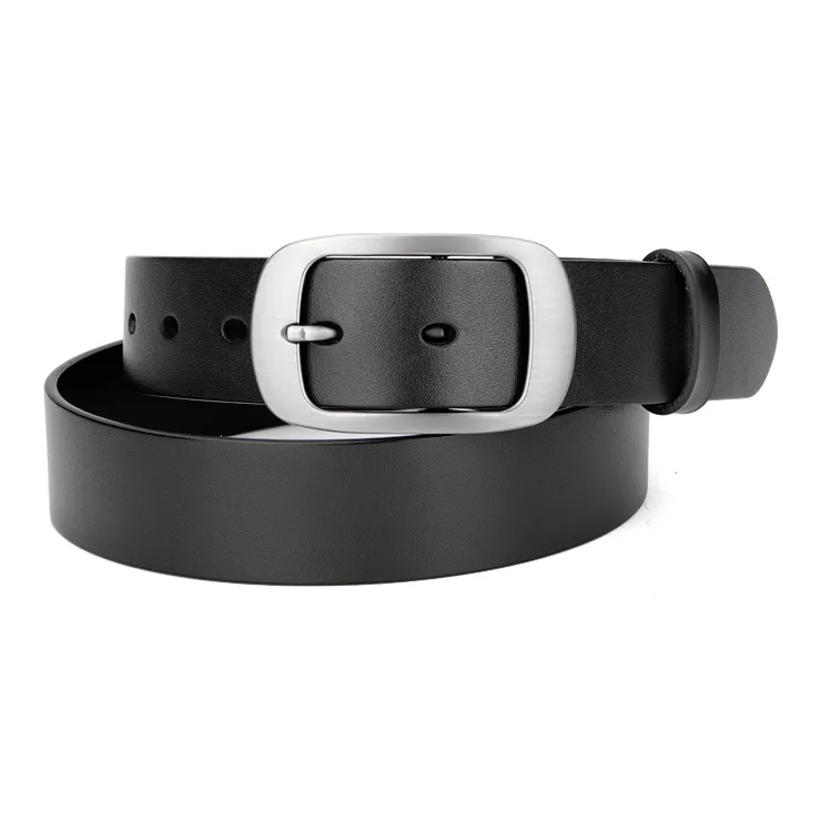 Cows Reign Unisex Pin Buckle Genuine Leather Belt Head Layer Pants Belt Cow Leather Leather Belts Unisex Width 3.4cm-4