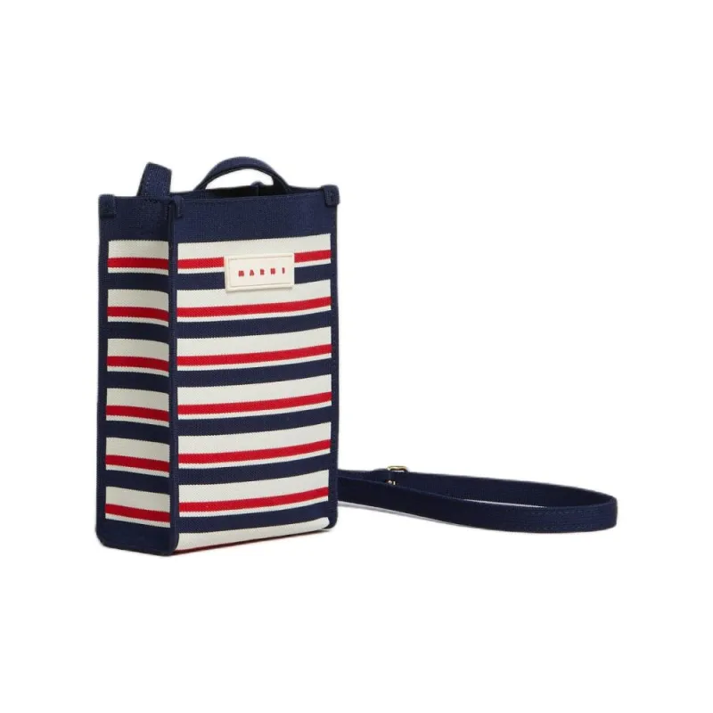 MARNI Polyester Crossbody Bag Shoulder Bag Women's White & Red & Marine Blue-1