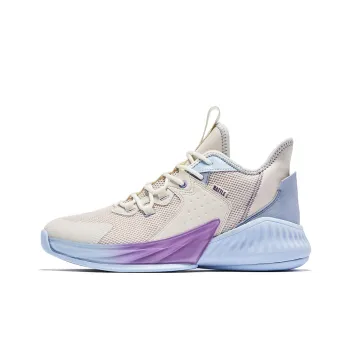 QIAODAN Cushioning Anti-Slip And Wear-Resistant Low-Top Basketball Shoes Men's White Blue