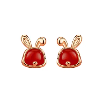Hurry That Year Agate Stud Earrings Women's