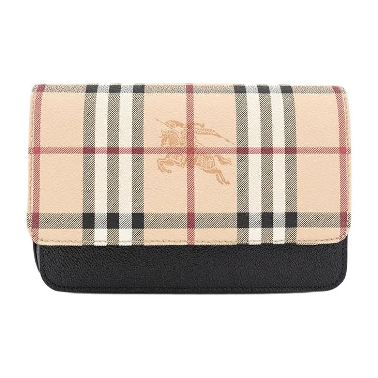 Burberry Calfskin With PVC Handbag Shoulder Bag Crossbody Bag Women's Beige & Black-0