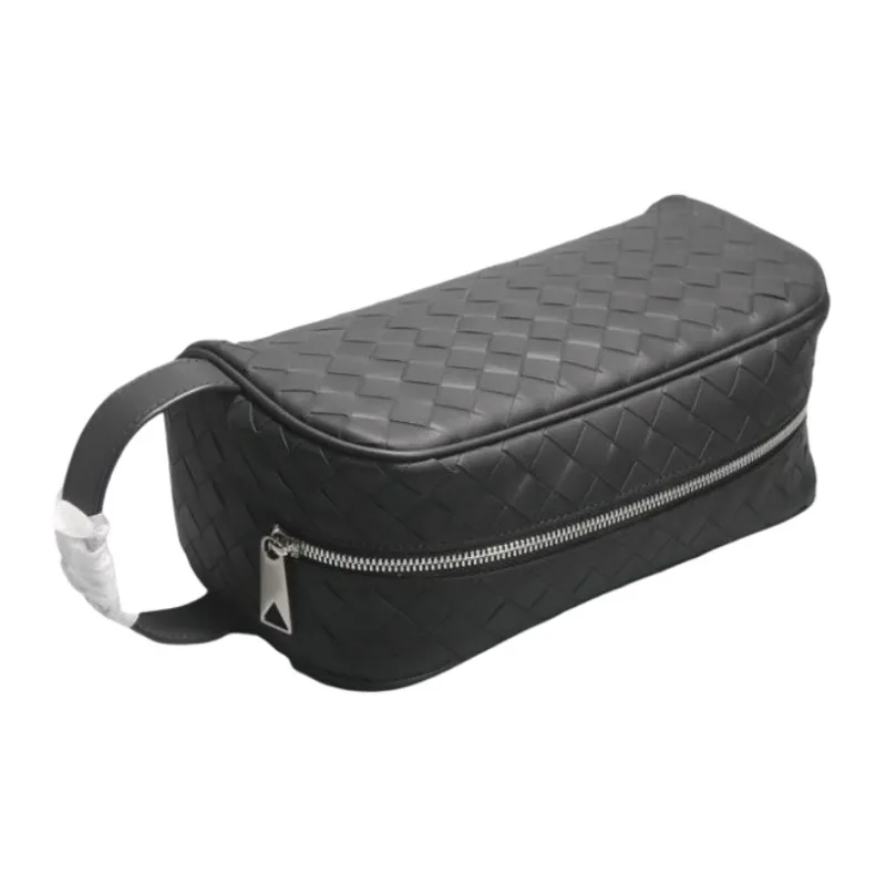 CMLZIUA Top Grain Cow Leather Clutch Large Size Unisex Black-3