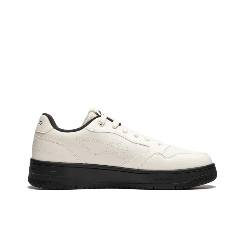 LiNing Tianji Soft Anti Slip And Wear Resistant Height Increasing Low Top Skateboard Shoes Women's Ecru-1