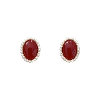 DAN DREAM Colored Glaze Stud Earrings Women's
