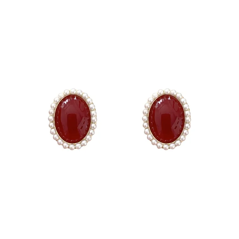 DAN DREAM Colored Glaze Stud Earrings Women's-0