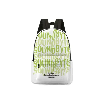 ONRF × SOUNDBYTE Collaboration Polyester Students Backpack Laptop Bag Regular Unisex White