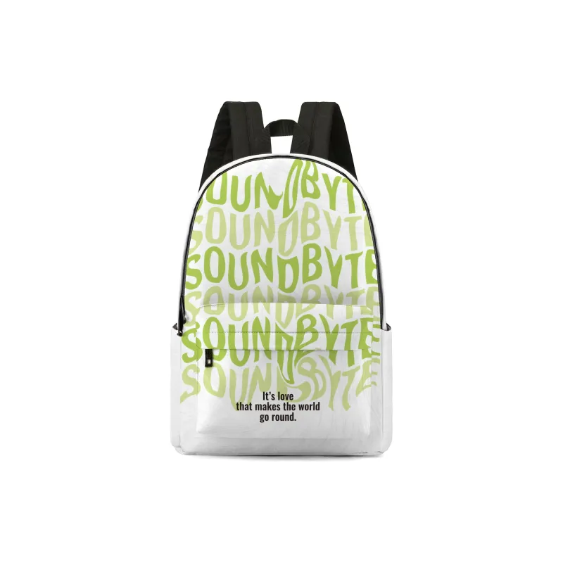 ONRF × SOUNDBYTE Collaboration Polyester Students Backpack Laptop Bag Regular Unisex White-0