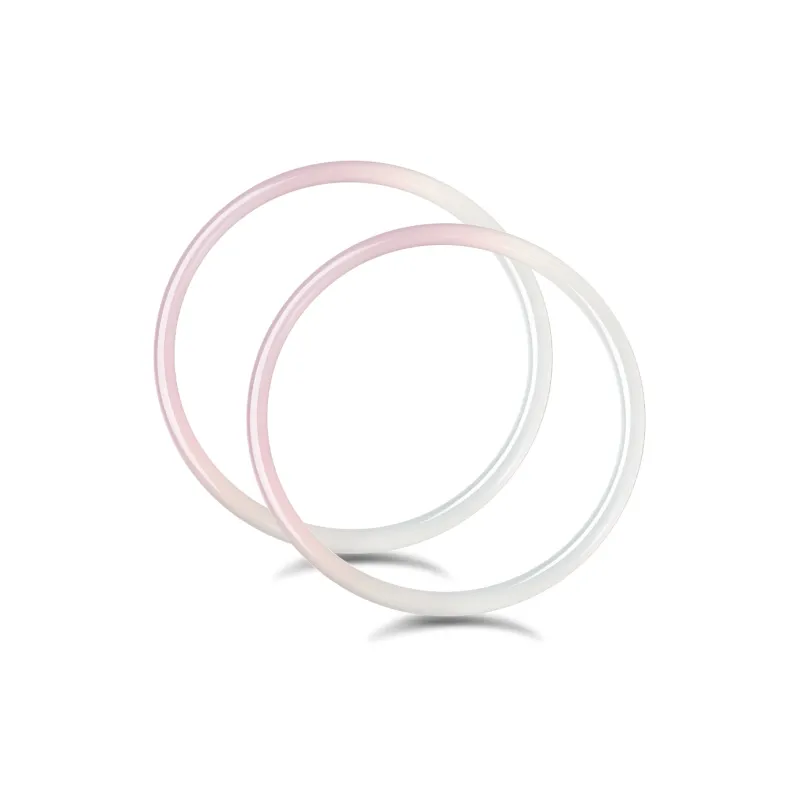 ZEGL Chalcedony Bangles Women's Green Pink Blue-9