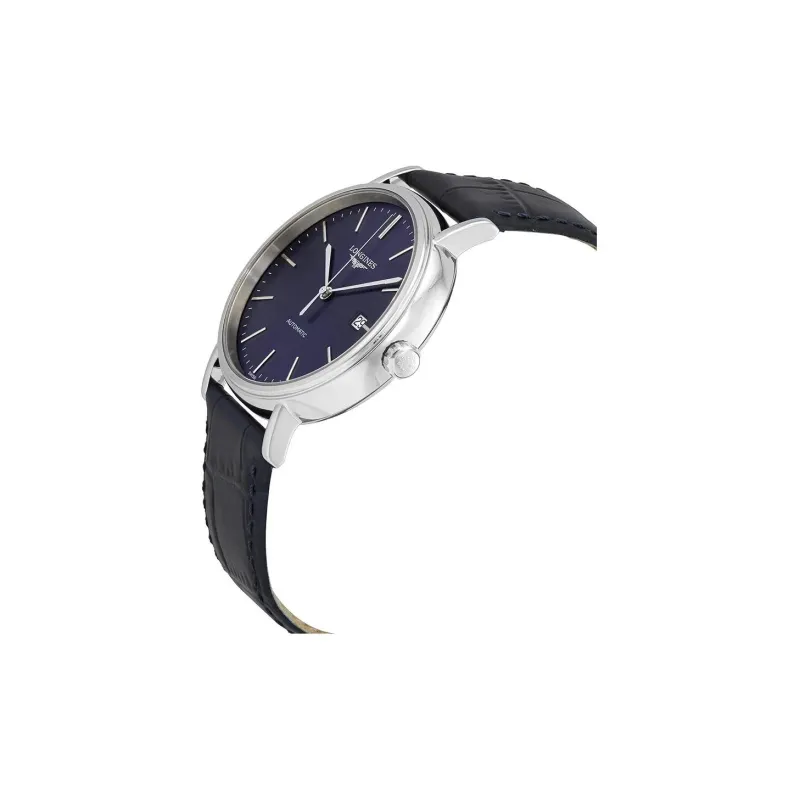 LONGINES Automatic Mechanical Movement Men's Watch 40mm Blue Dial Stainless Steel Watch Case Leather Watch Bands-3