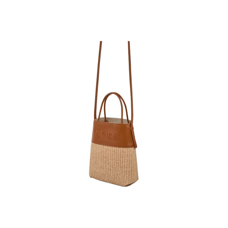 Chloe Calfskin Tote Bag, Shopping Bag, Shoulder Bag, Handbag Mini Women's Caramel-2