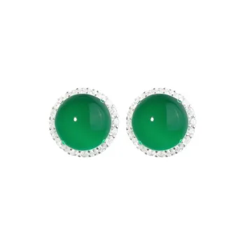 7℃ Jade Stud Earrings Women's