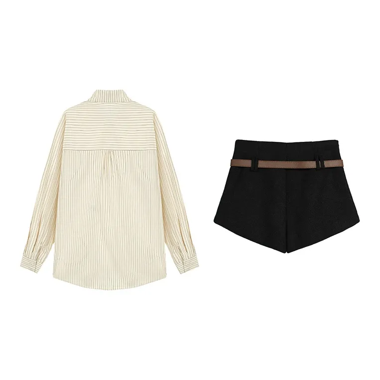 ETSE Casual Suits Women's Clothing Sets Shirt+Shorts-1