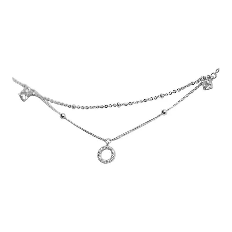 UTD 925 Sterling Silver Zircon Anklets Women's-2