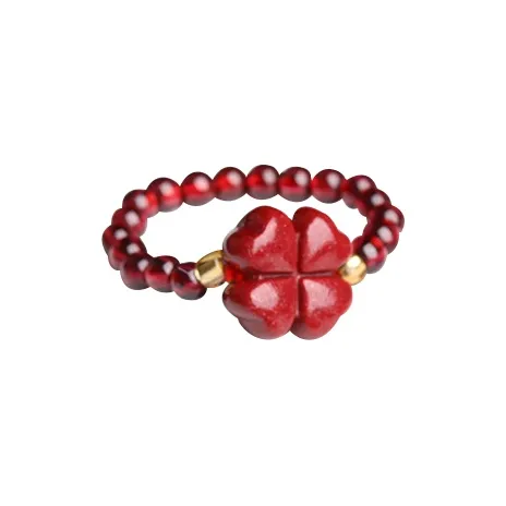 Wanshu Reconstructed Cinnabar Jade Rings Women's-6