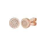 Rose Gold Moissanite Stud Earrings, 1 Pair