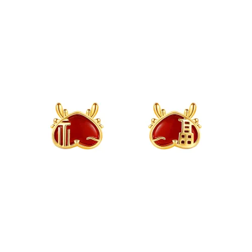 KINGFOCUS Jade Stud Earrings Women's