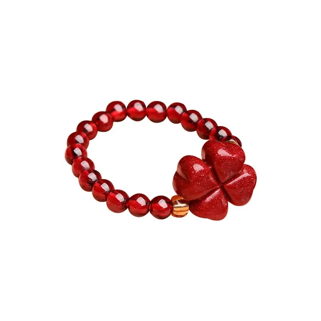 Wanshu Reconstructed Cinnabar Jade Rings Women's-4