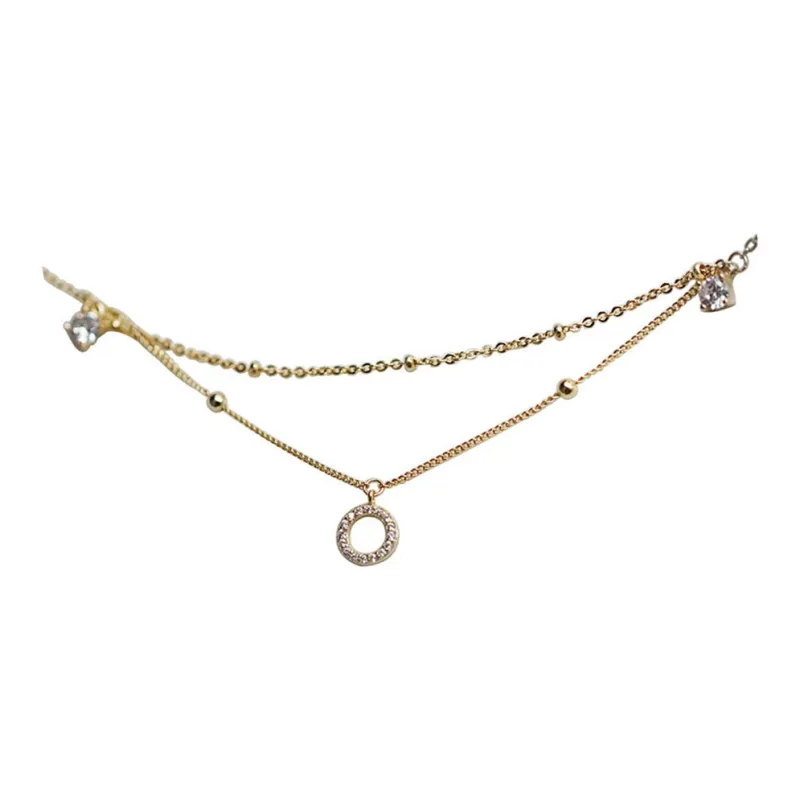 UTD 925 Sterling Silver Zircon Anklets Women's-0