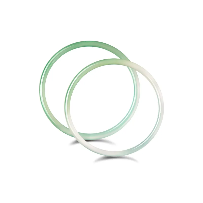 ZEGL Chalcedony Bangles Women's Green Pink Blue-0