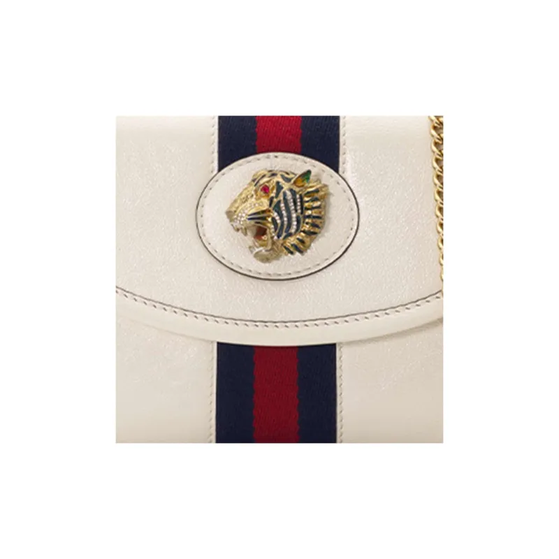 GUCCI Leather Shoulder Bag, Crossbody Bag, Clutch Mini Women's White-6
