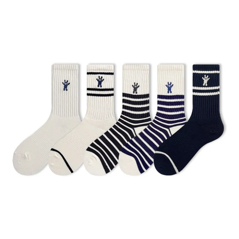 COTTON CHEESE Mid Calf Socks Women's 5 Pack-0