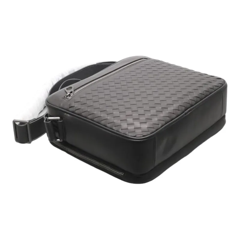 CMLZIUA Top Grain Cow Leather Shoulder Bag Unisex Black-3