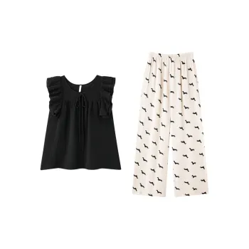 Tianmicat Pajama Set Women's Classic Black