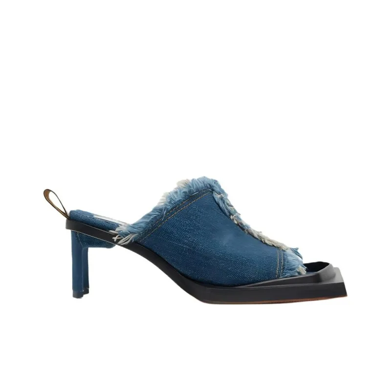 MIISTA Slide Slippers 6cm Women's Blue-1
