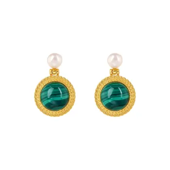 Xiaoyinjiang Malachite Jade Earrings Women's