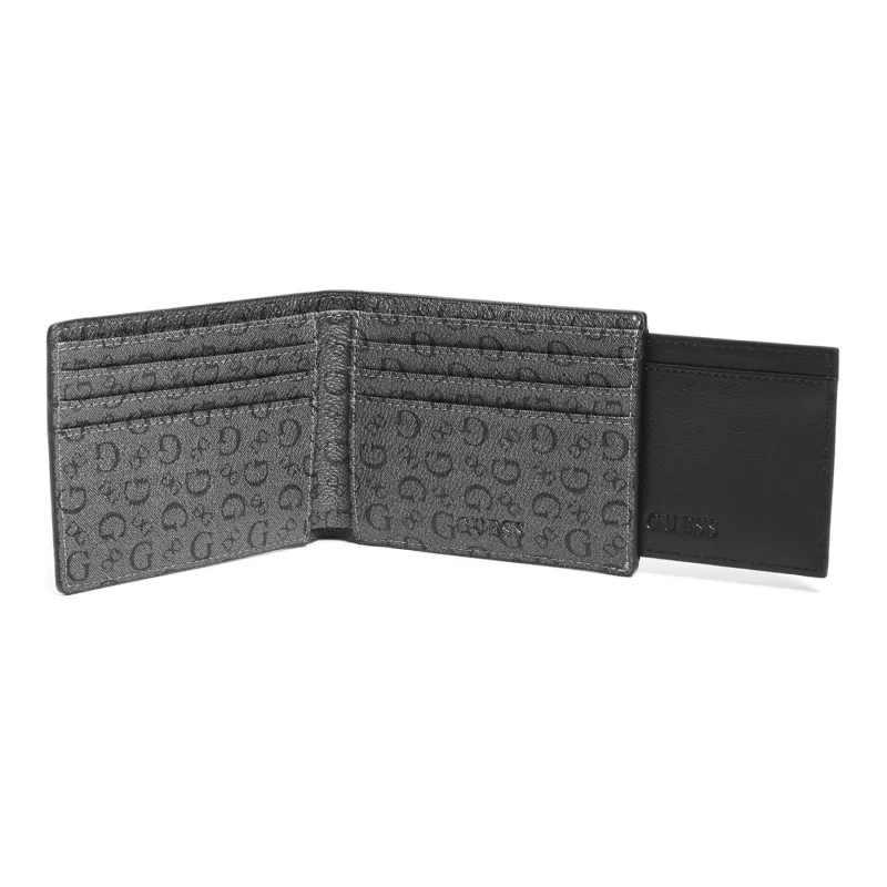 GUESS Artificial Leather Wallet Men's Coal Charcoal-3
