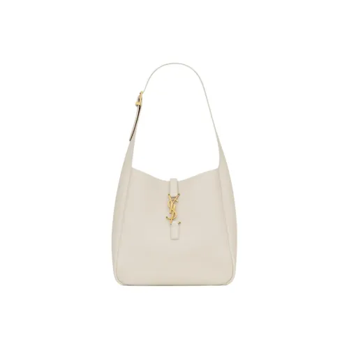 SAINT LAURENT LE5A7CASSANDRE Grain Leather Handbag, Shoulder Bag Small Size Women's Vintage White