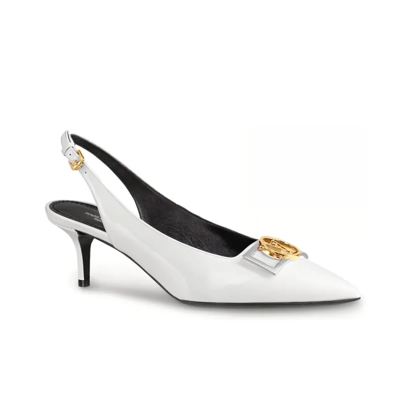 LOUIS VUITTON Insider Slim Heel High Heels 5.5cm Women's White-1
