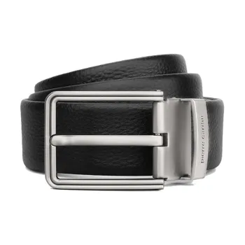 PIERRE CARDIN Top Grain Cow Leather Belts Men's Black 3.8cm