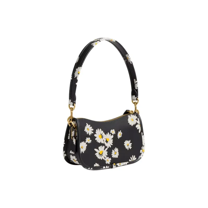 COACH Swinger Glove Tanning Handbag Shoulder Bag Small Size Women's Black Multicolor-1