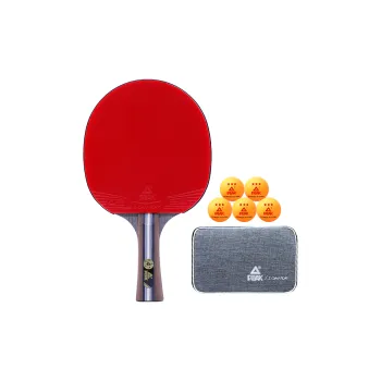 PEAK Ping Pong Paddles Unisex Double-Sided Inverted Rubber Solid Wood Blade Black Red Single Grip