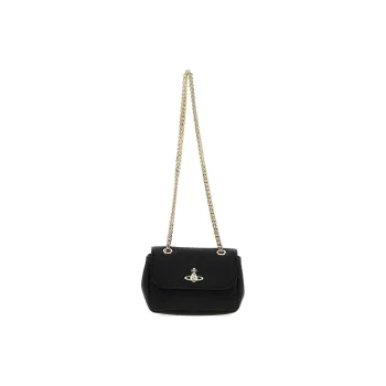 Vivienne Westwood Saffiano Leather Shoulder Bag Crossbody Bag Women's Black