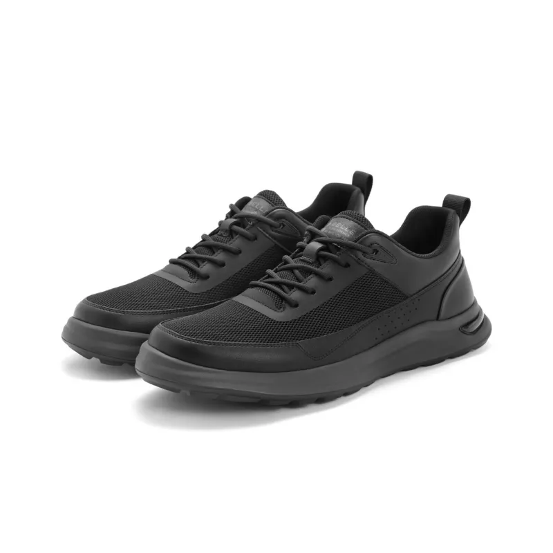 BELLE Low Top Casual Shoes Men's Black, Apricot-4