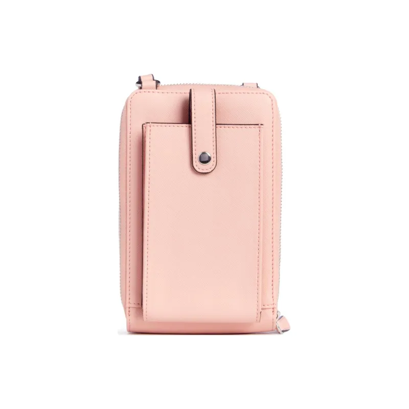 GUESS Saffiano Artificial Leather Mobile Phone Crossbody Bag Mini Women's Pink-1