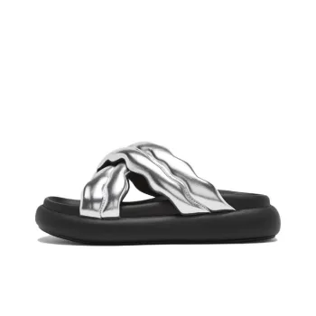 BASTO Slide Slippers Women's White/Black/Silver