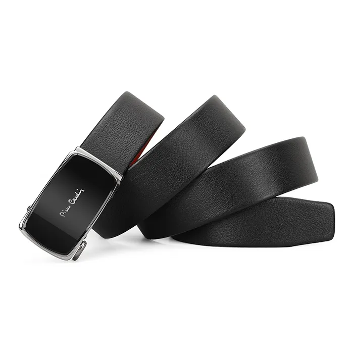 PIERRE CARDIN Top Grain Cow Leather Belts Men's Black 3.5cm-2