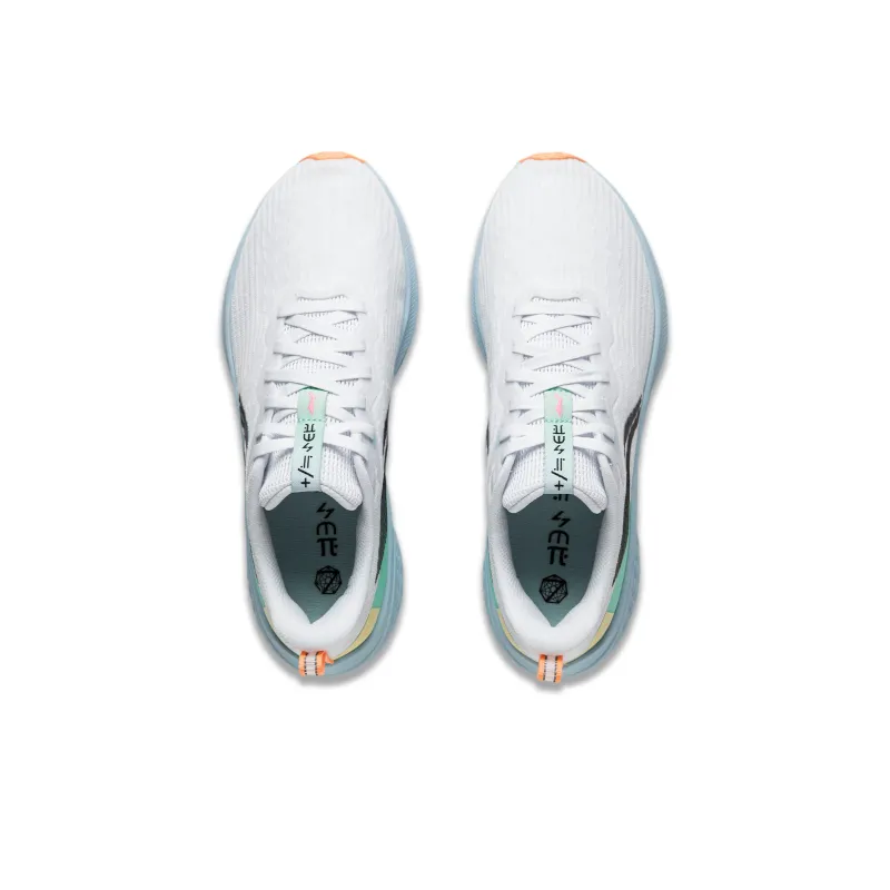 LiNing Red Hare 7 Cushioning, Slip Resistant, Lightweight Low Top Sprint Running Shoes Women's Standard White green-3