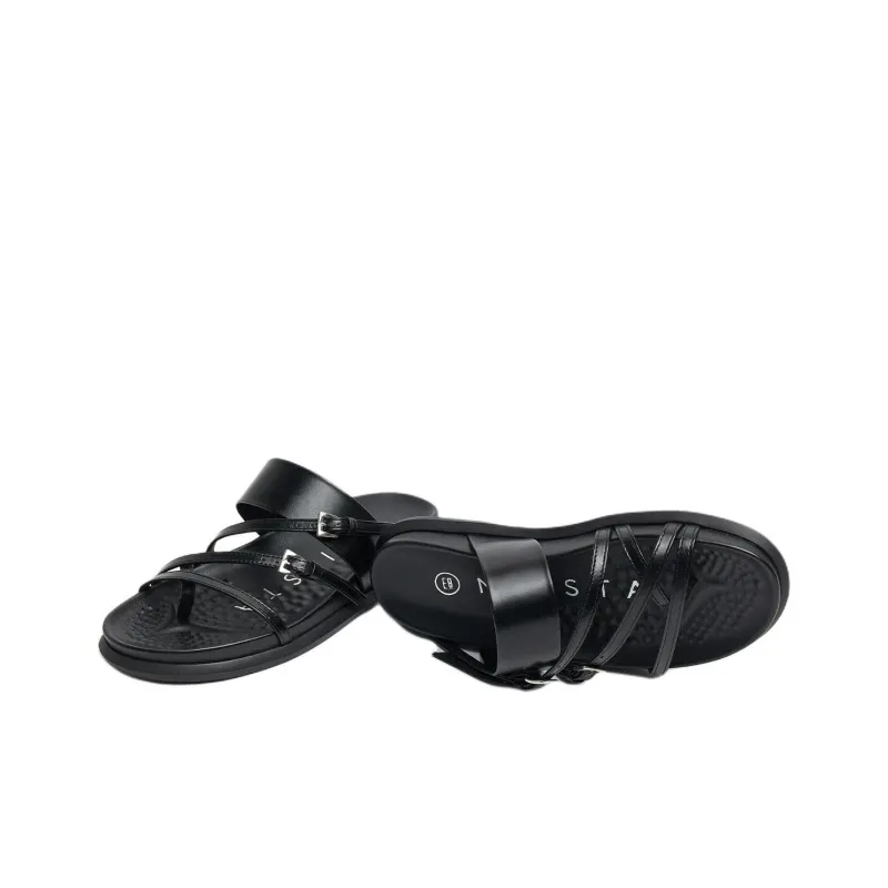 MIISTA Slide Slippers 3cm Women's Black-3