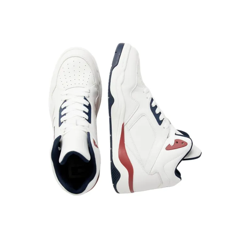 Tommy Hilfiger High Top Skateboard Shoes Men's White Blue Red-4
